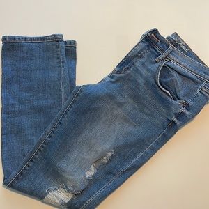 Distressed Blue Jeans